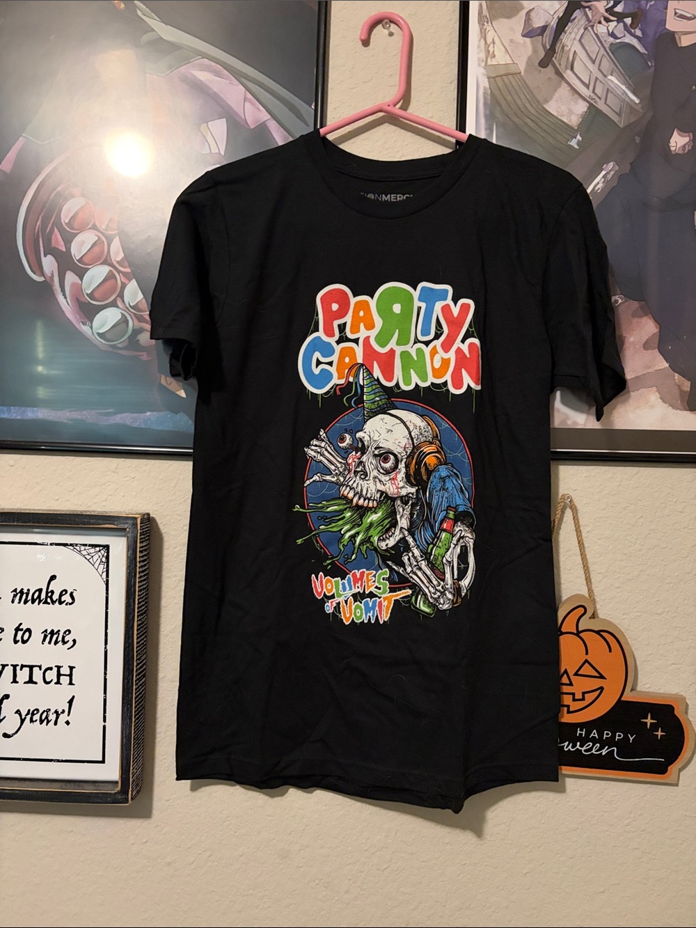 Party Cannon Graphic Tee - Black with Multicolor Print